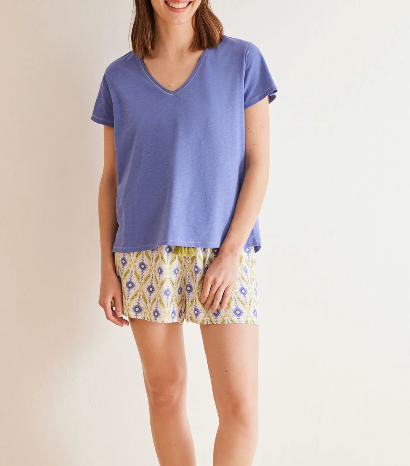 Slub Cotton T-Shirt Blue