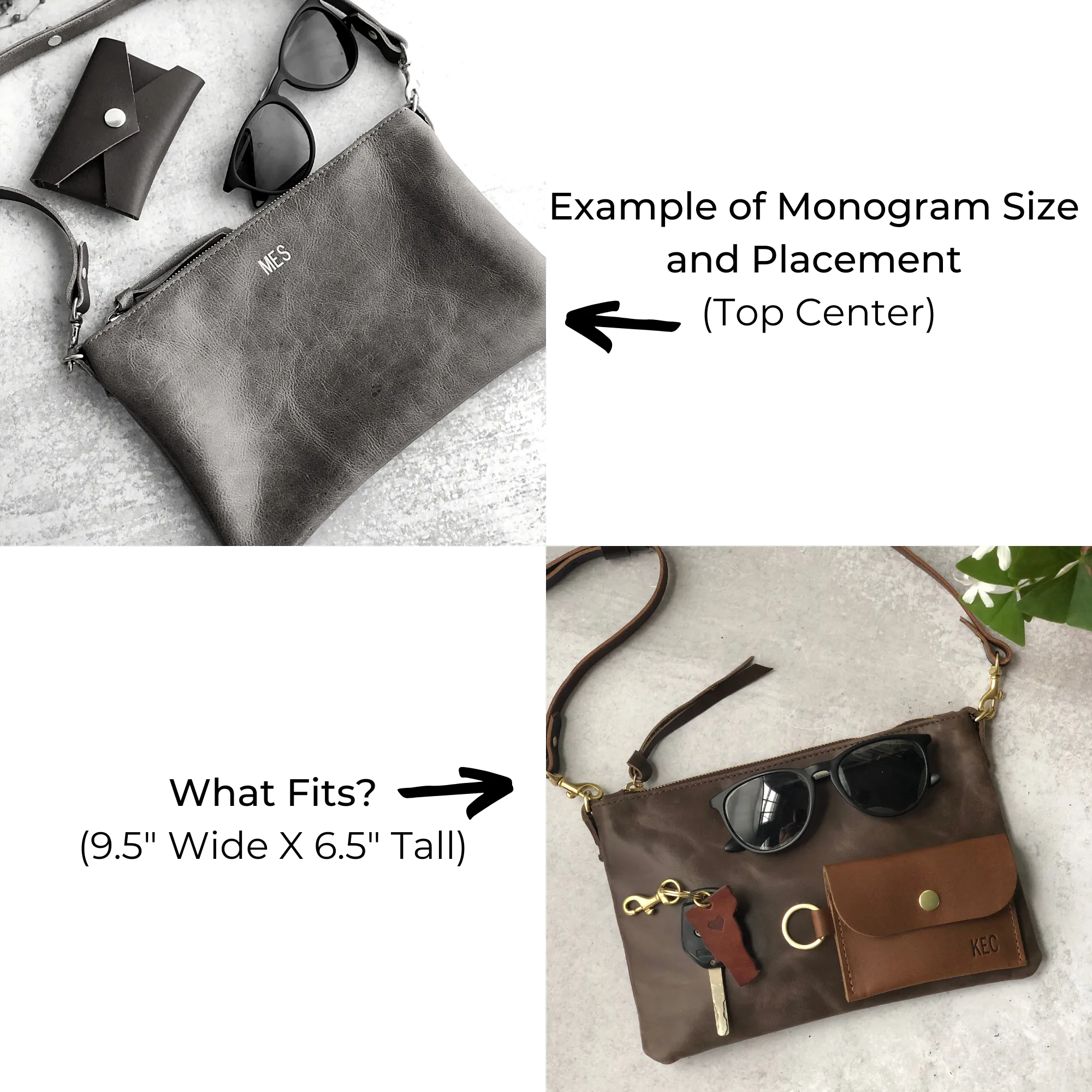 Small Leather Crossbody Clutch Bag - Soft and Slouchy Black