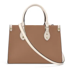 Snooty Fox Art Luxury Women PU Tote Bag - White with Tan Fill Cover