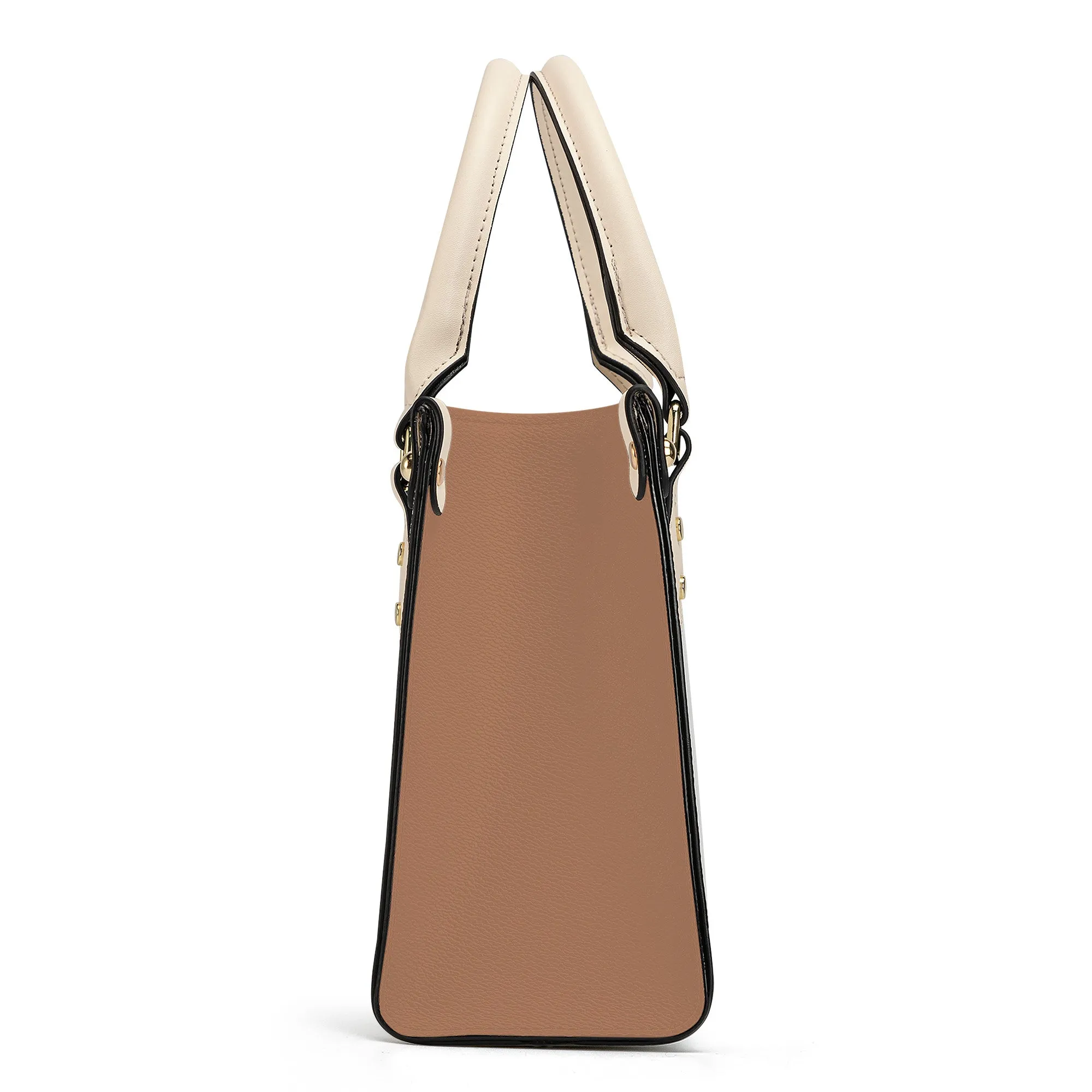 Snooty Fox Art Luxury Women PU Tote Bag - White with Tan Fill Cover
