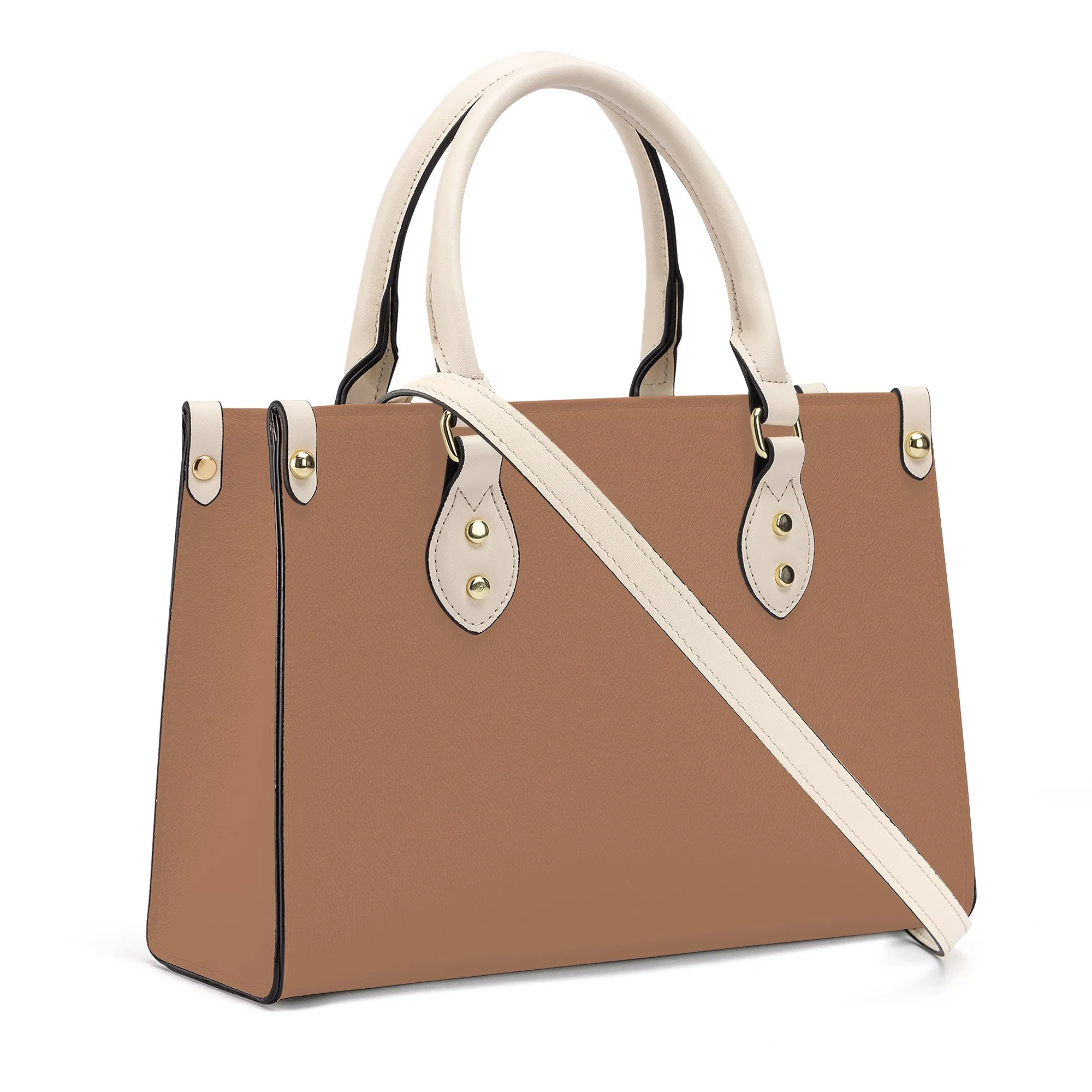 Snooty Fox Art Luxury Women PU Tote Bag - White with Tan Fill Cover