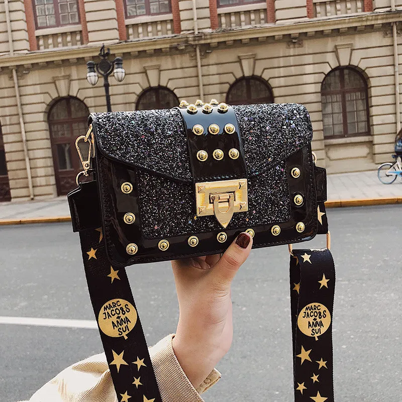 Studded Glitter Jelly Cross Body Bag