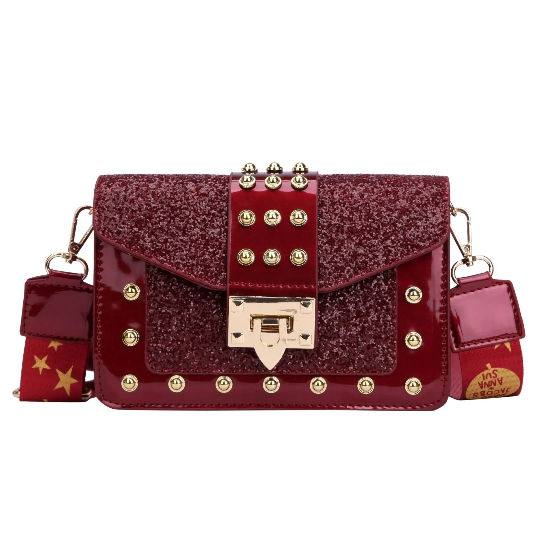 Studded Glitter Jelly Cross Body Bag