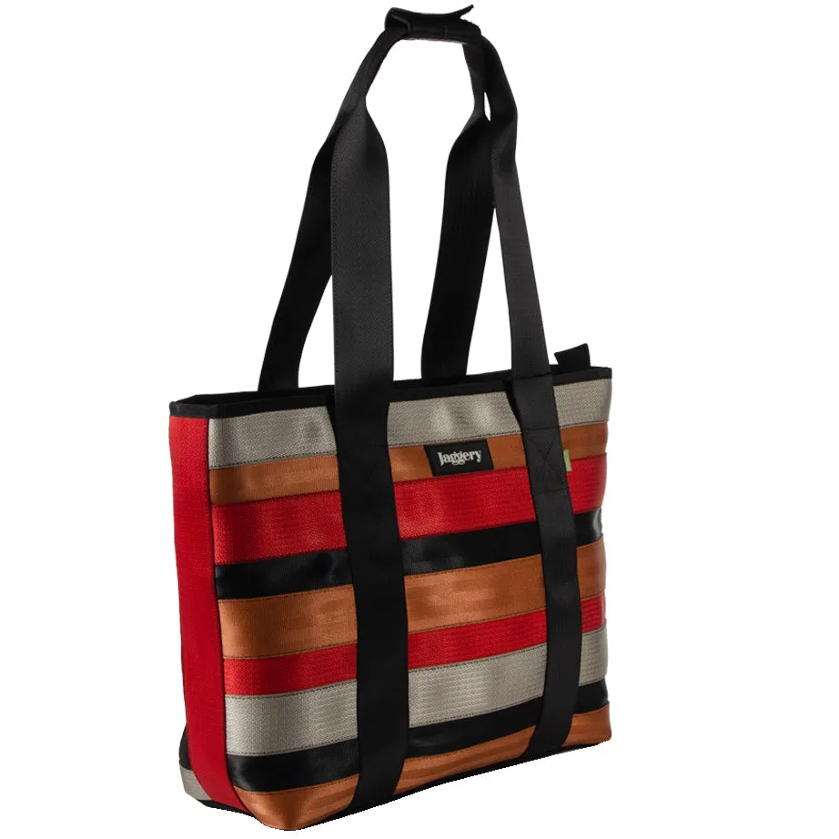 Surplus Multi-Colored Tote Bag in Cargo Belts and Car Seat Belts