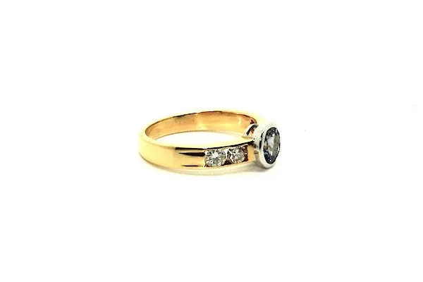 Tanzanite & Diamond Bezel Ring Ad No.0344