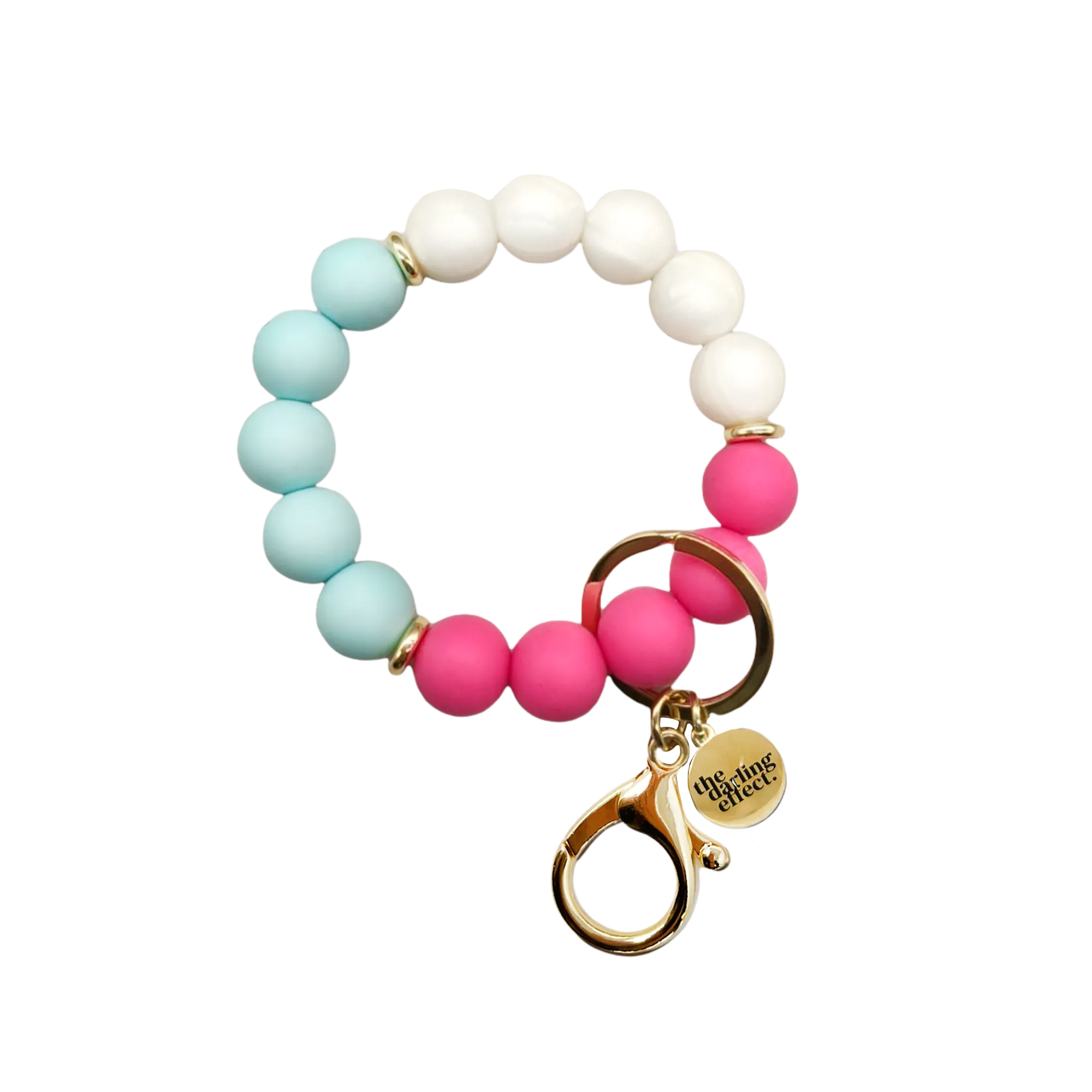 The Darling Effect - Hands-Free Silicone Keychain Wristlet - Pretty in Pearl