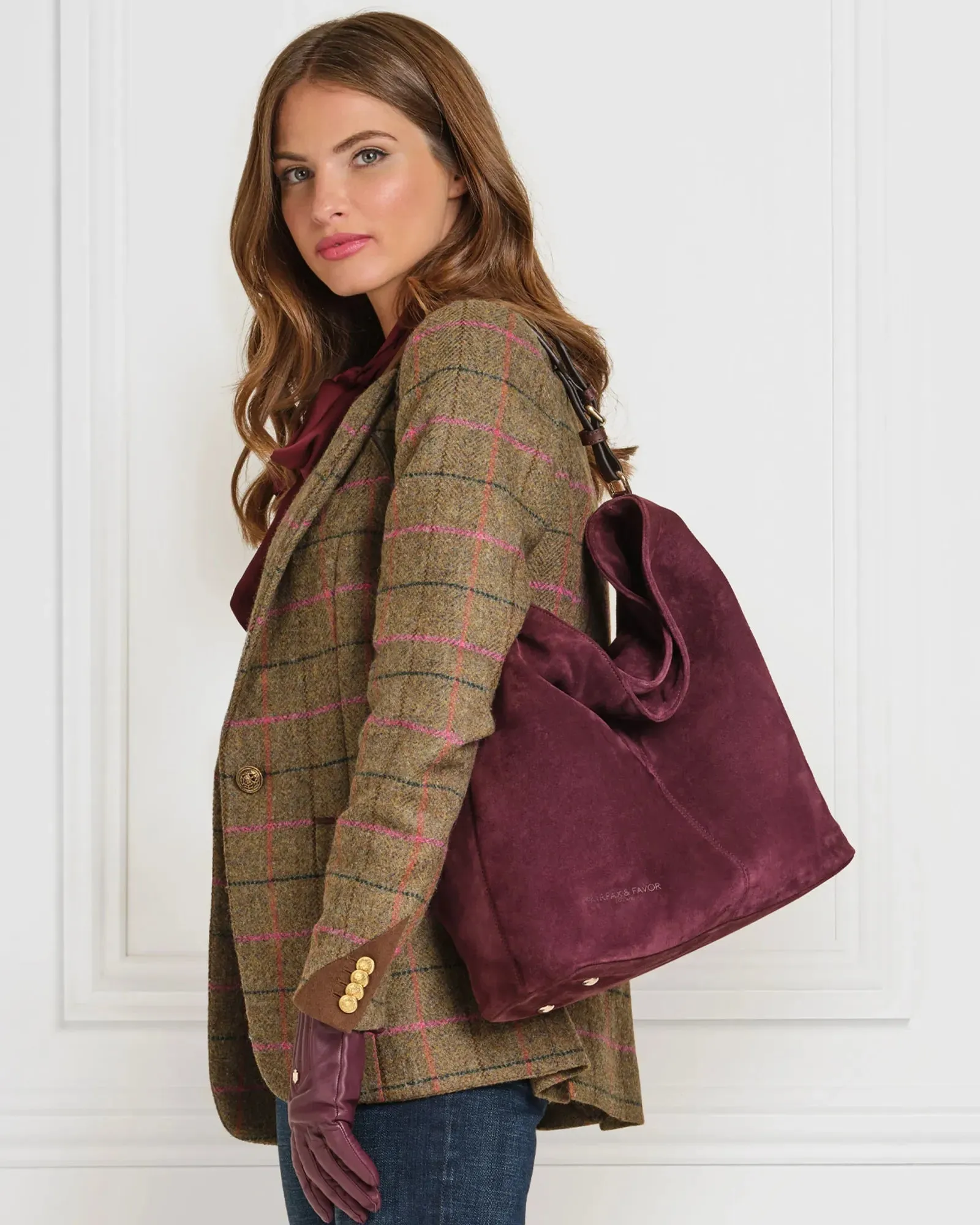 The Tetbury Tote Bag - Plum Suede