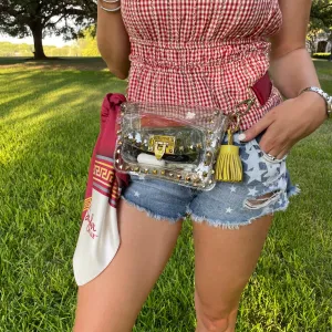 The Troy 001 Clear Small Studded Bag