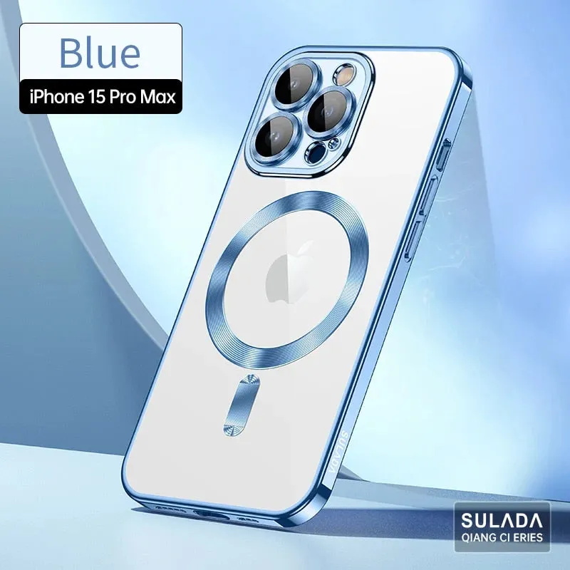 Titanium Magsafe Silicone Phone Case For iPhone