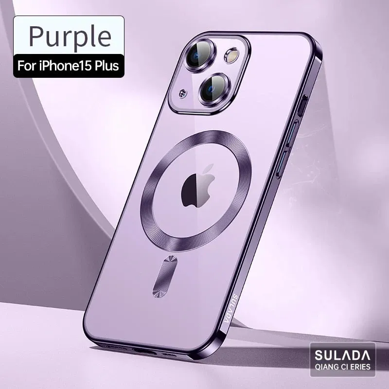 Titanium Magsafe Silicone Phone Case For iPhone