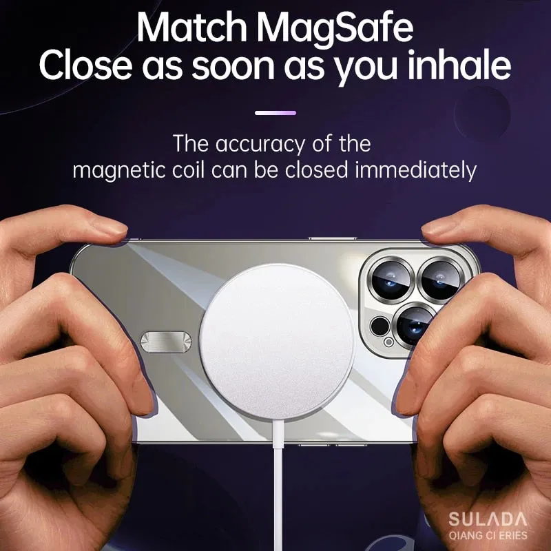 Titanium Magsafe Silicone Phone Case For iPhone