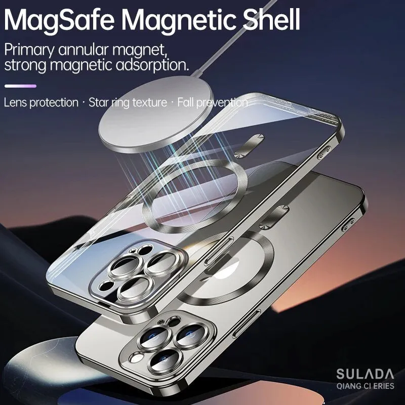 Titanium Magsafe Silicone Phone Case For iPhone
