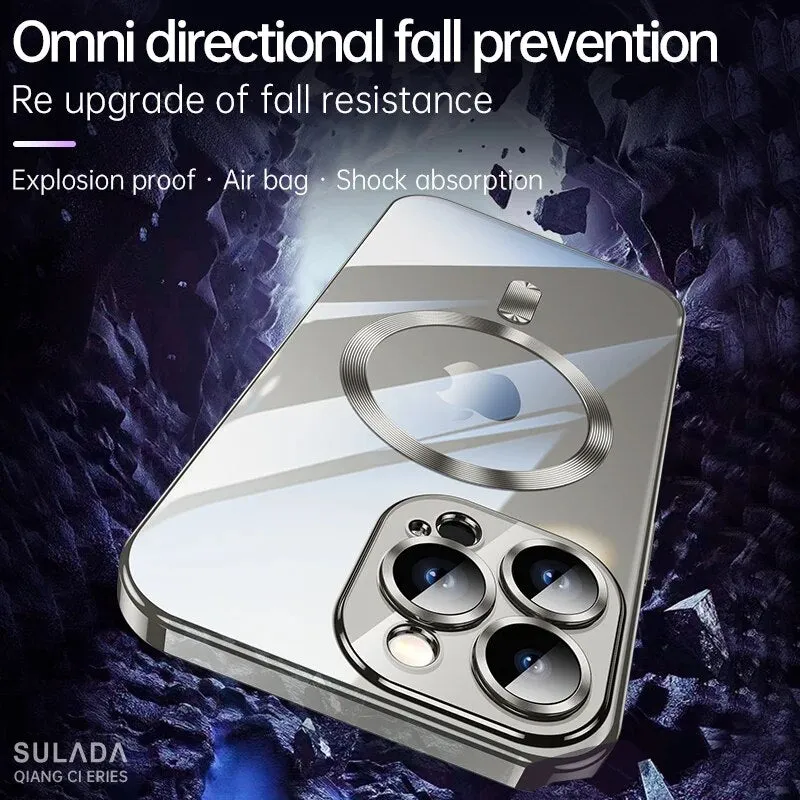 Titanium Magsafe Silicone Phone Case For iPhone