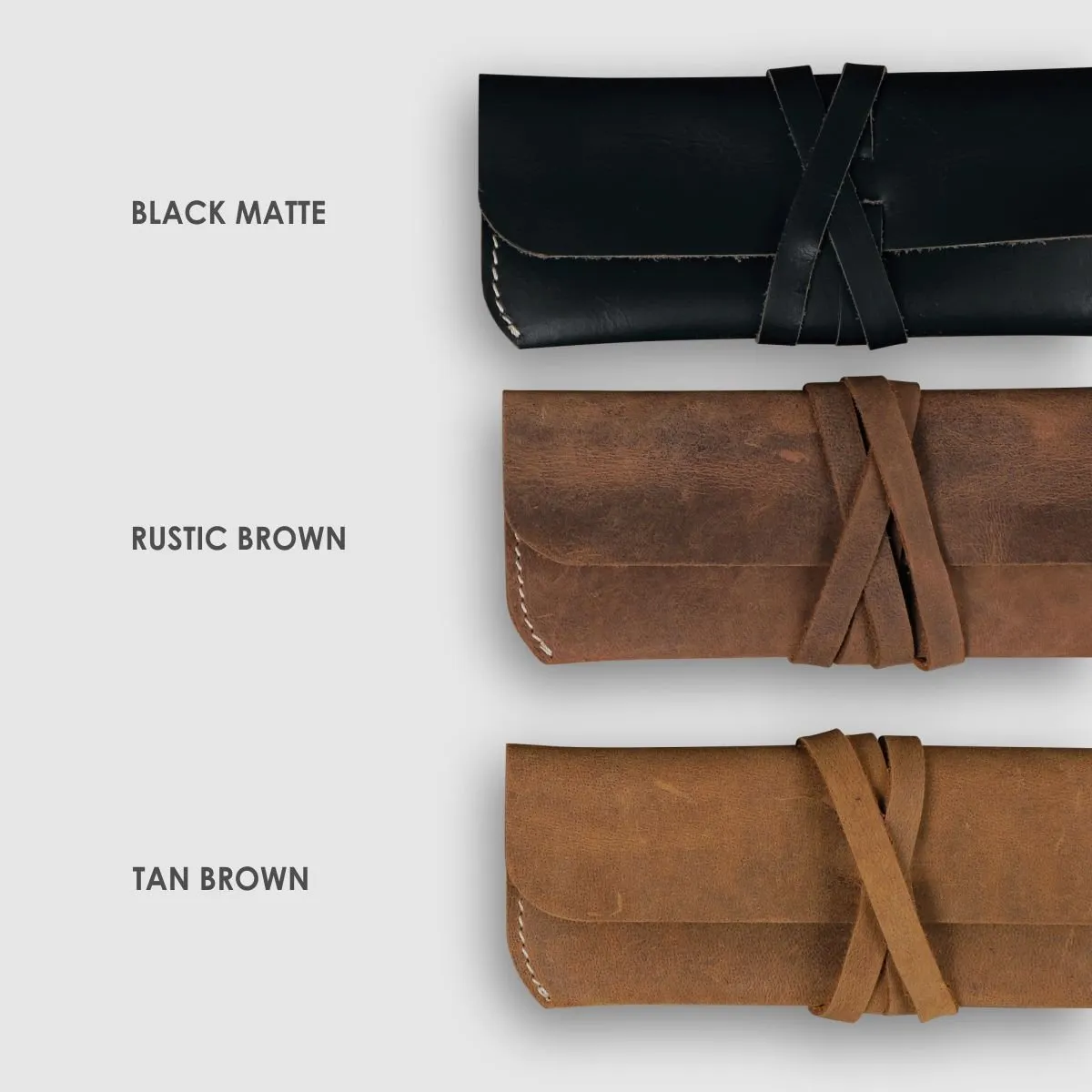 Unisex Leather Eyewear Case- Black Matte