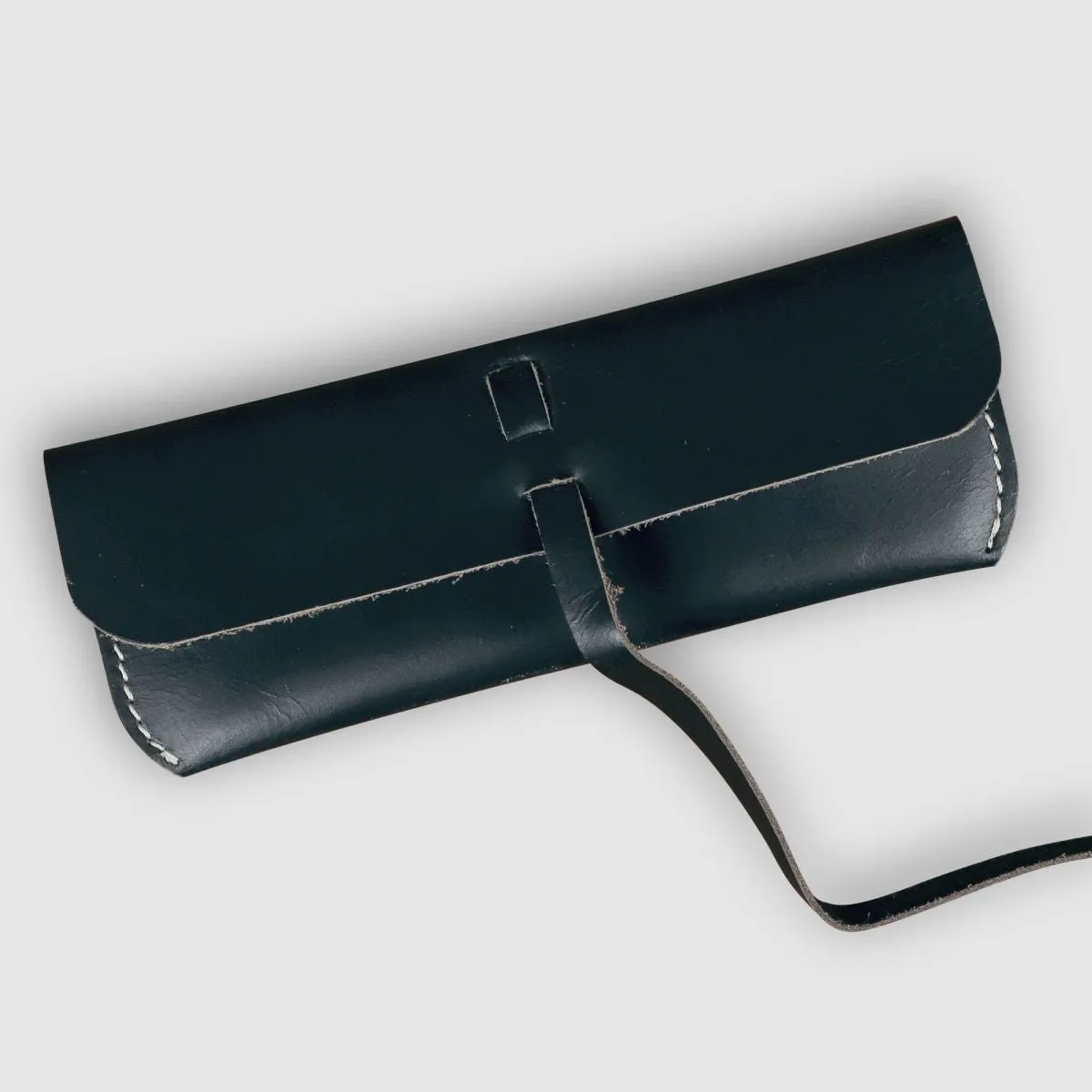 Unisex Leather Eyewear Case- Black Matte