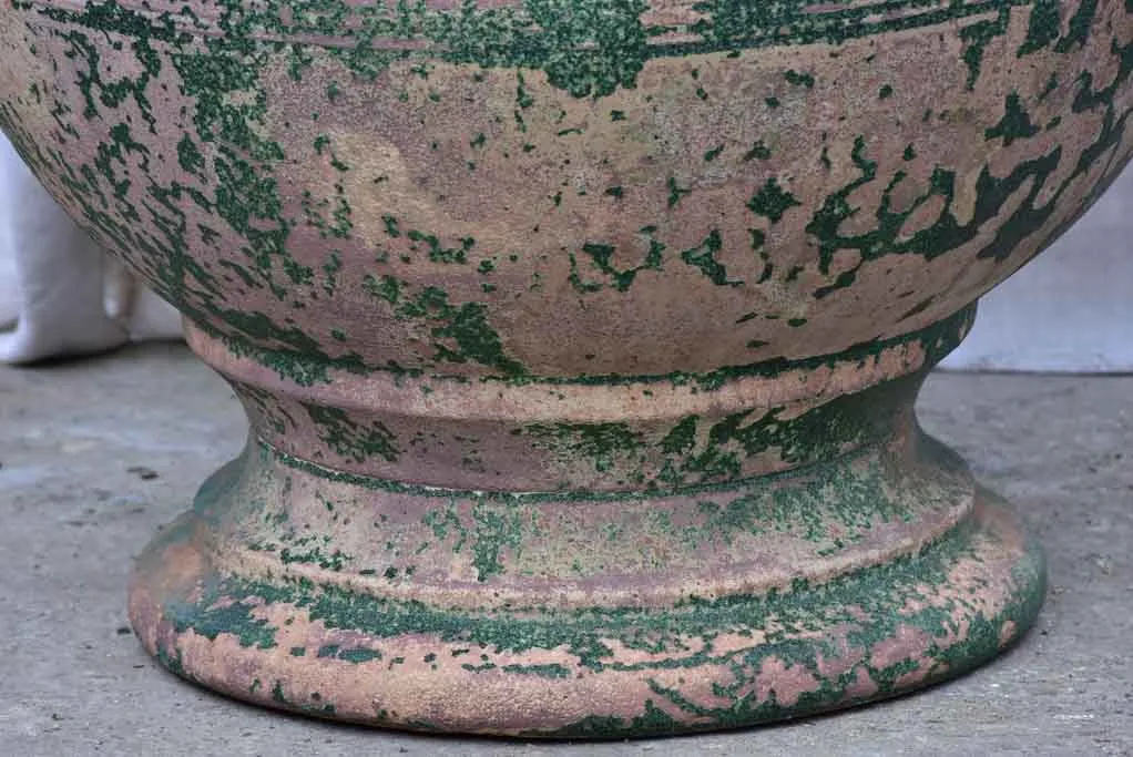 Very large vintage Anduze urn with weathered green glaze 31½"