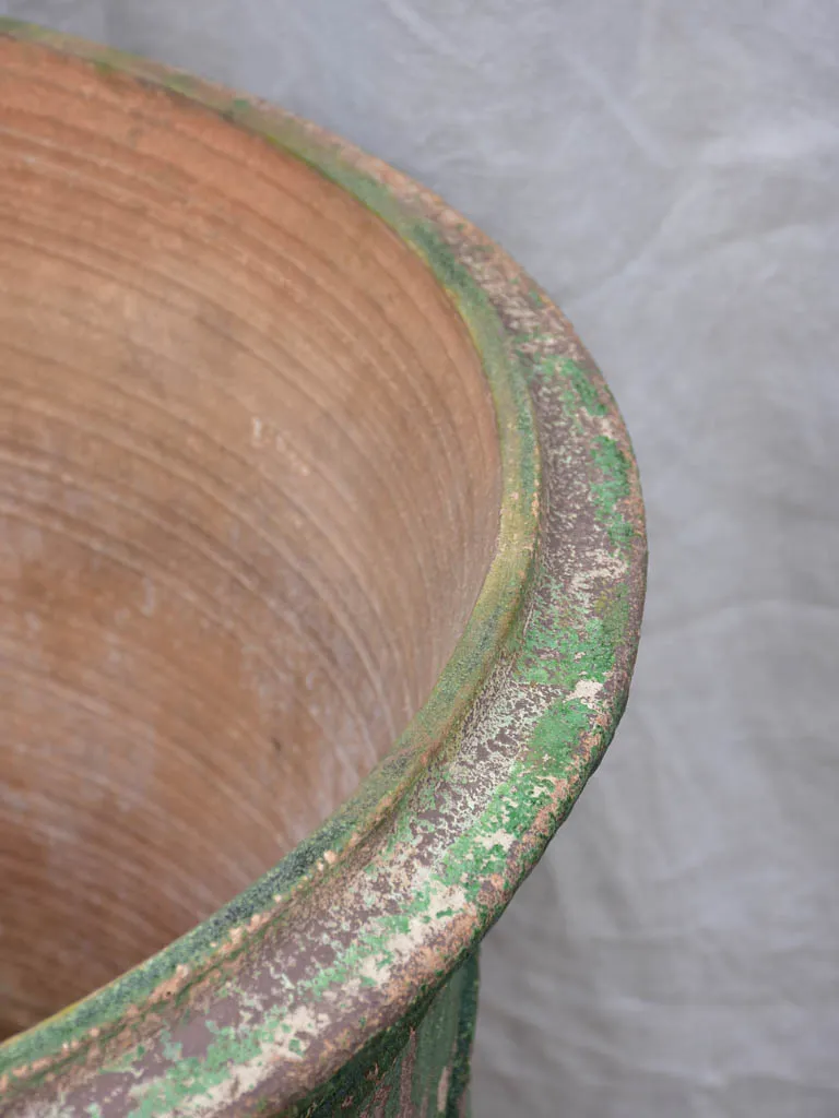 Very large vintage Anduze urn with weathered green glaze 31½"