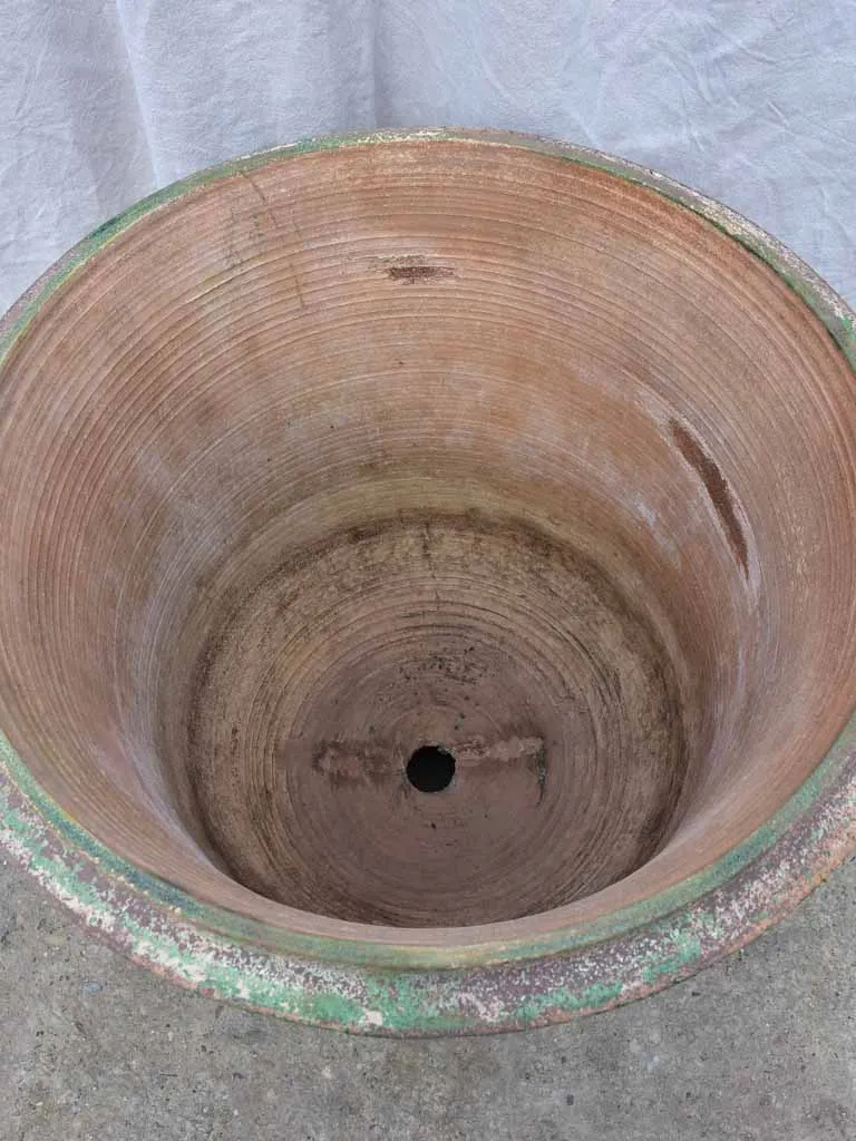 Very large vintage Anduze urn with weathered green glaze 31½"