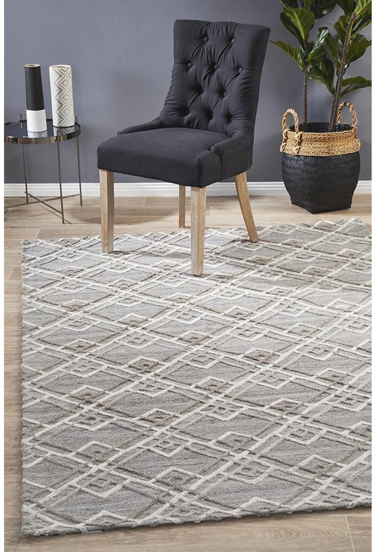 Vicenza Winter Silver Stream Modern Rug