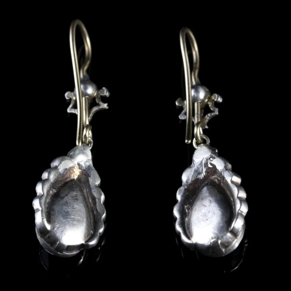 Victorian Paste Earrings Silver Gold Circa 1900