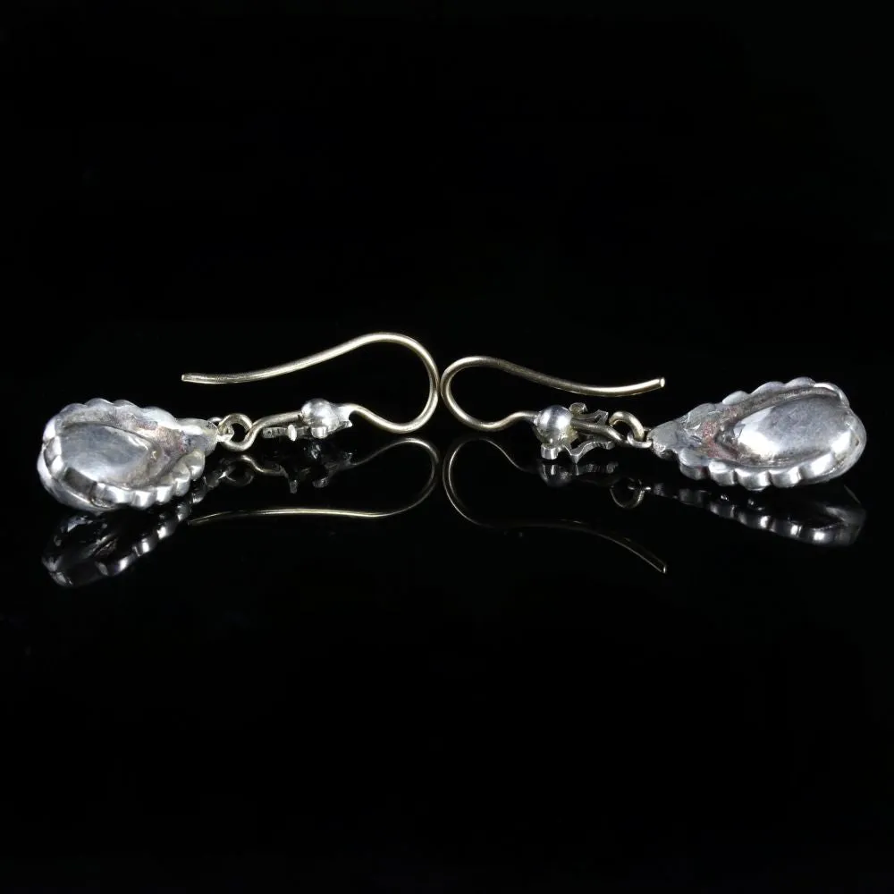 Victorian Paste Earrings Silver Gold Circa 1900