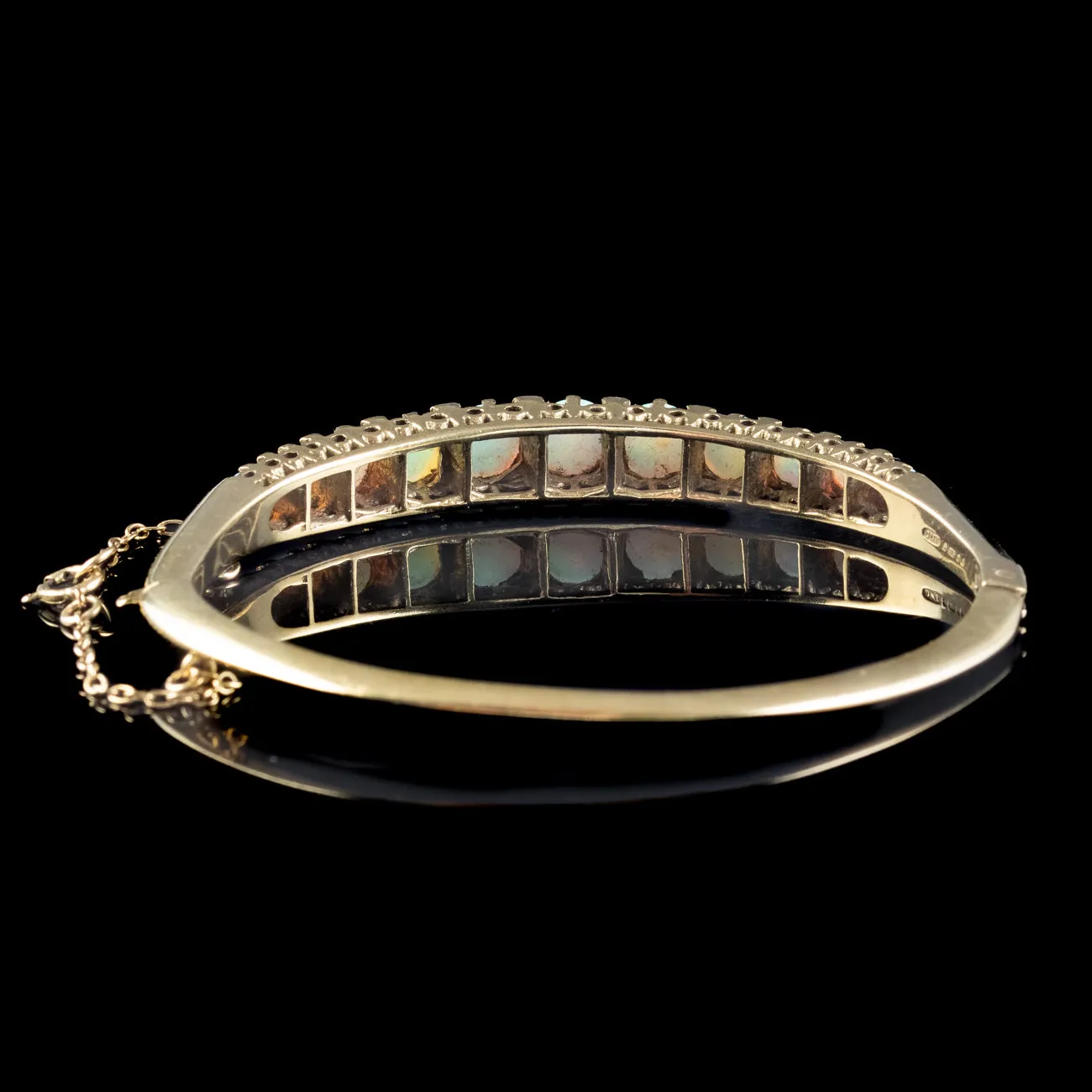 Vintage Opal Bangle 9ct Gold 4.1ct Opal Dated 1984