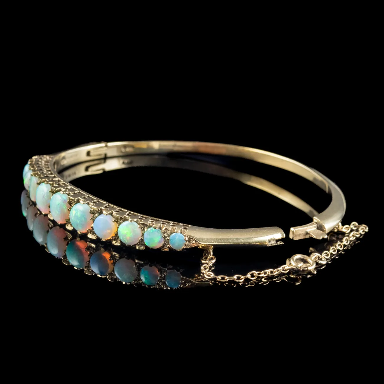 Vintage Opal Bangle 9ct Gold 4.1ct Opal Dated 1984