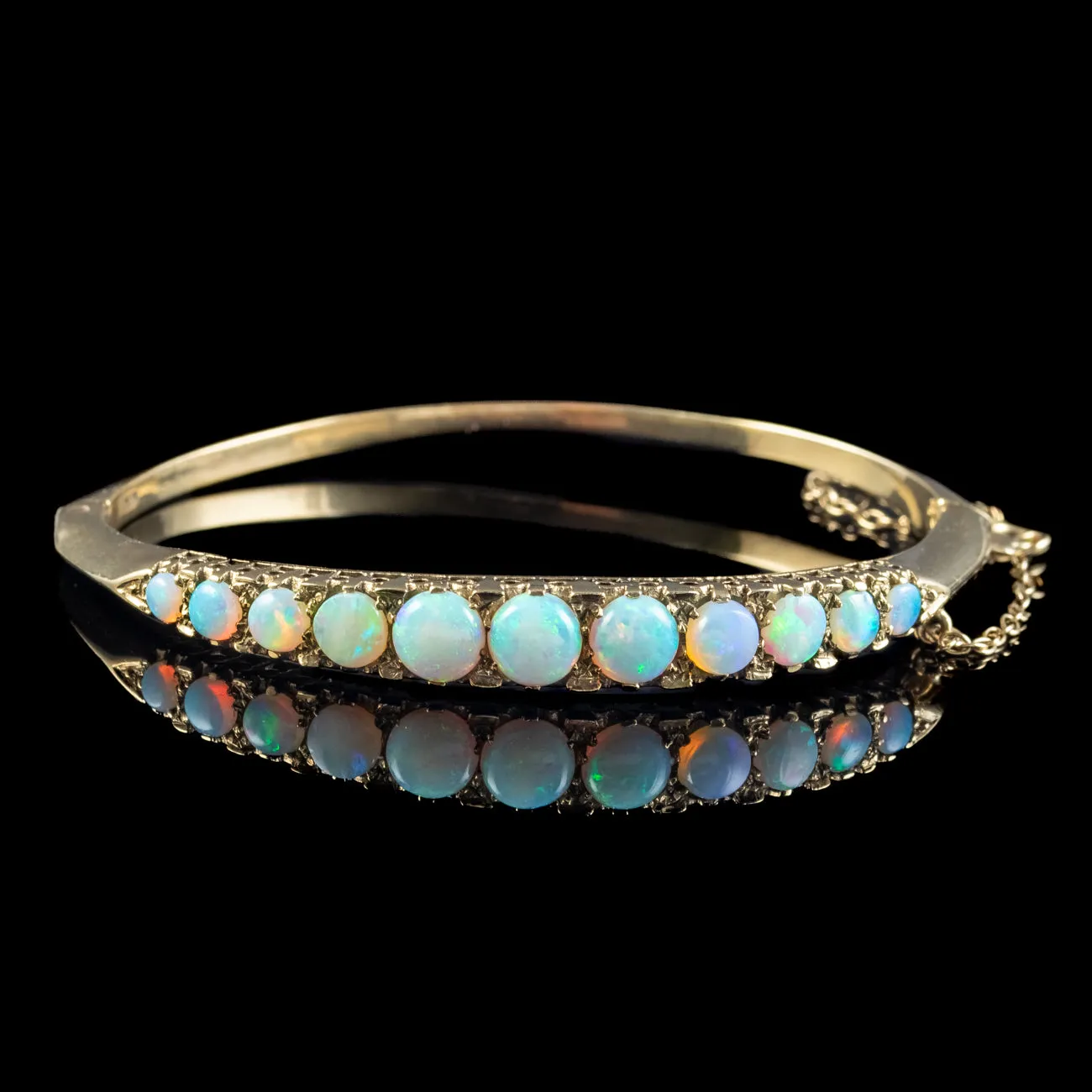Vintage Opal Bangle 9ct Gold 4.1ct Opal Dated 1984