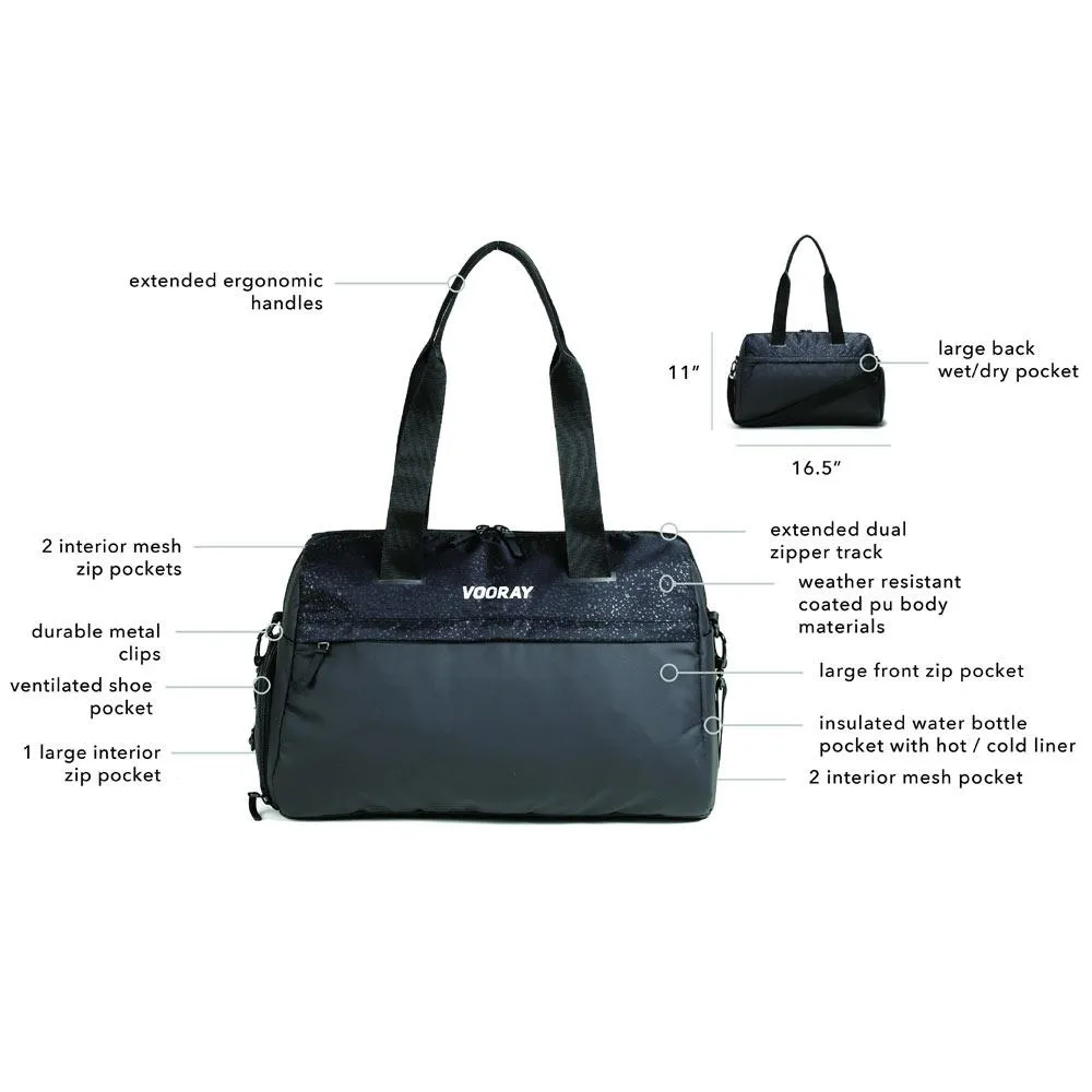 VOORAY TRAINER GYM DUFFEL BLACK FOIL