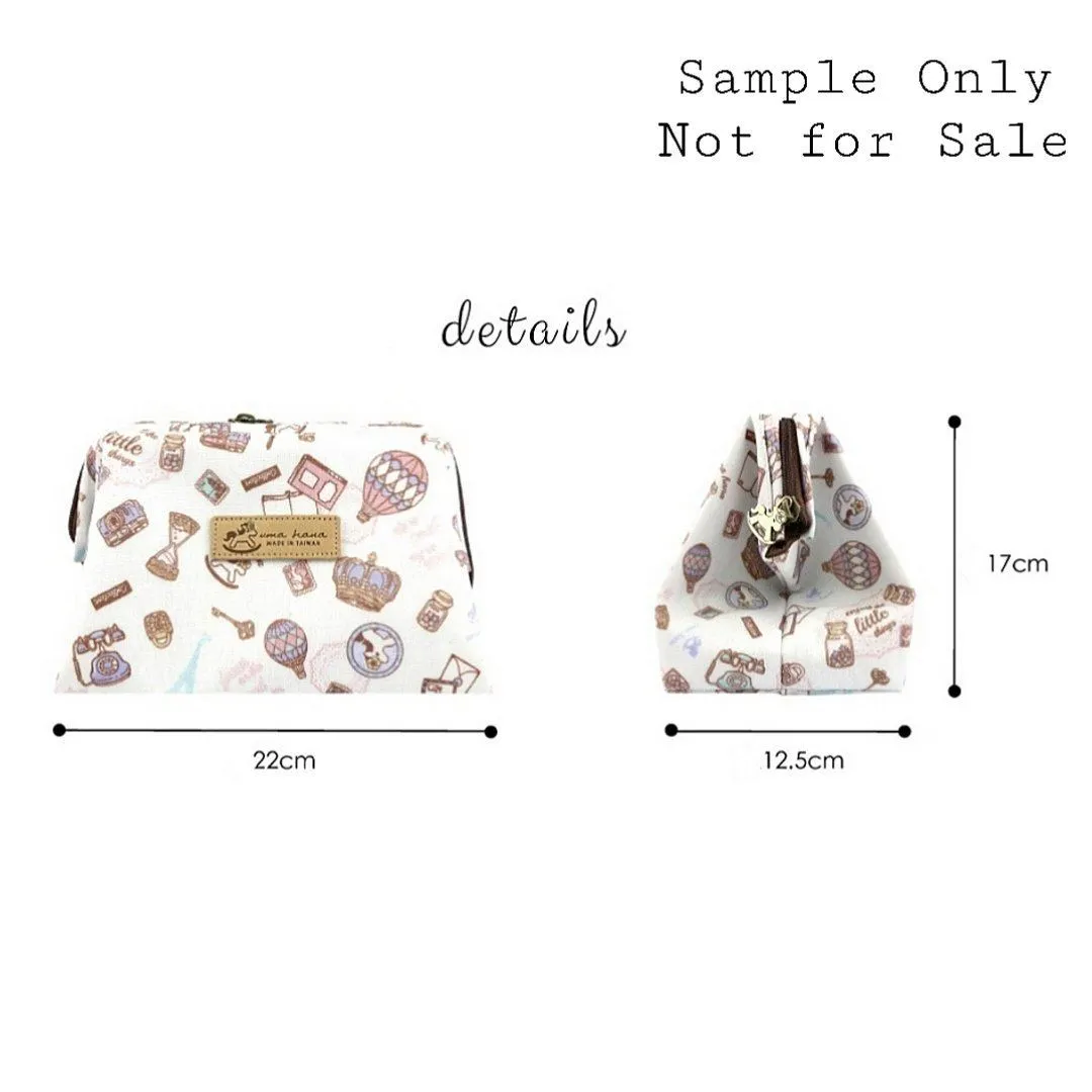 White Cat Yoga Large Cosmetic Bag