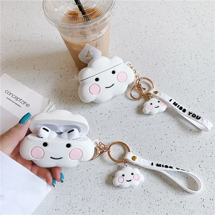 White Cloud Airpods Case