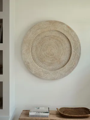 White Rattan Patterned Wall Hanging