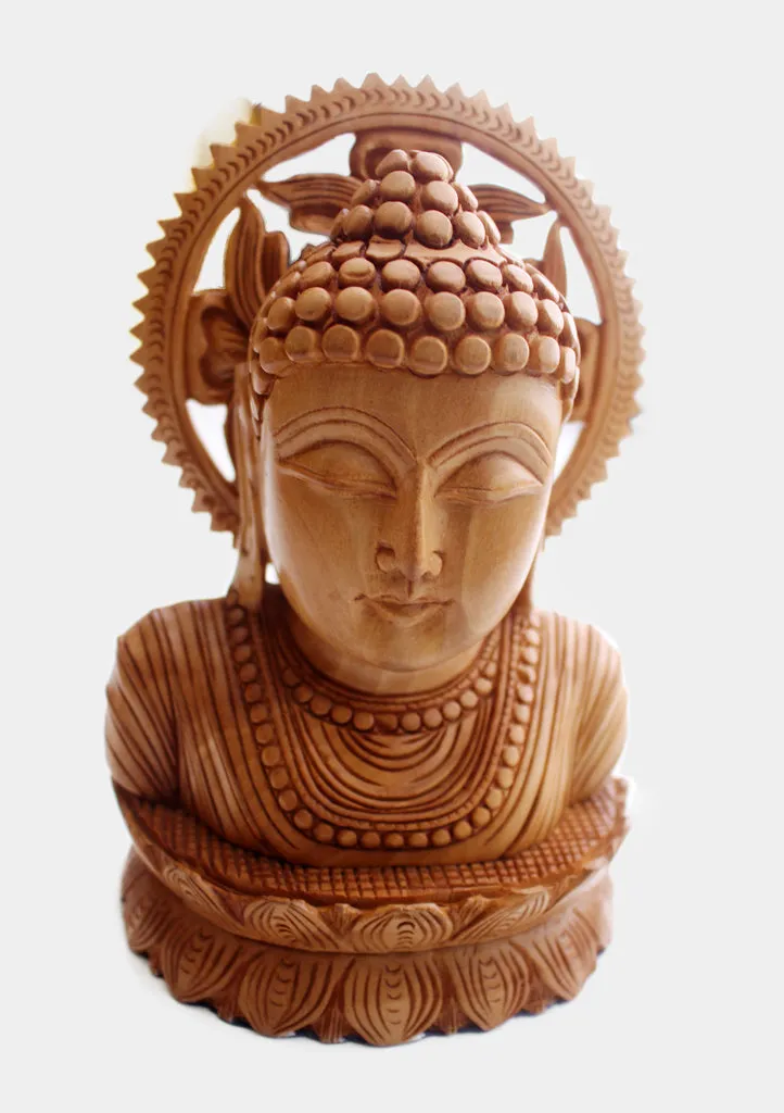 Wooden Fine Carving Buddha Bust