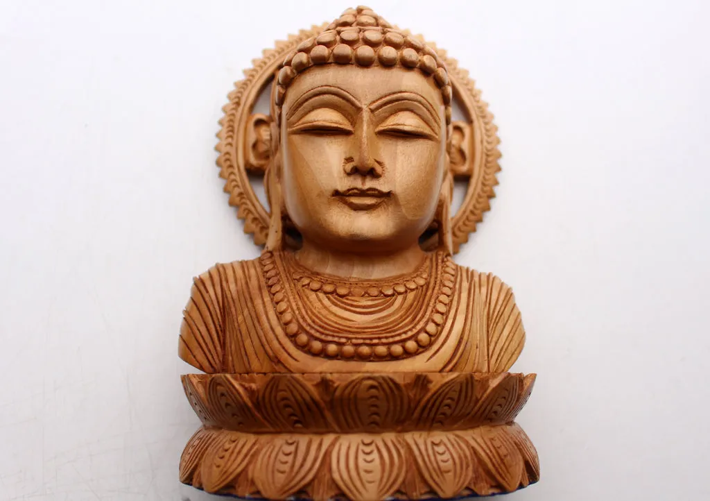 Wooden Fine Carving Buddha Bust