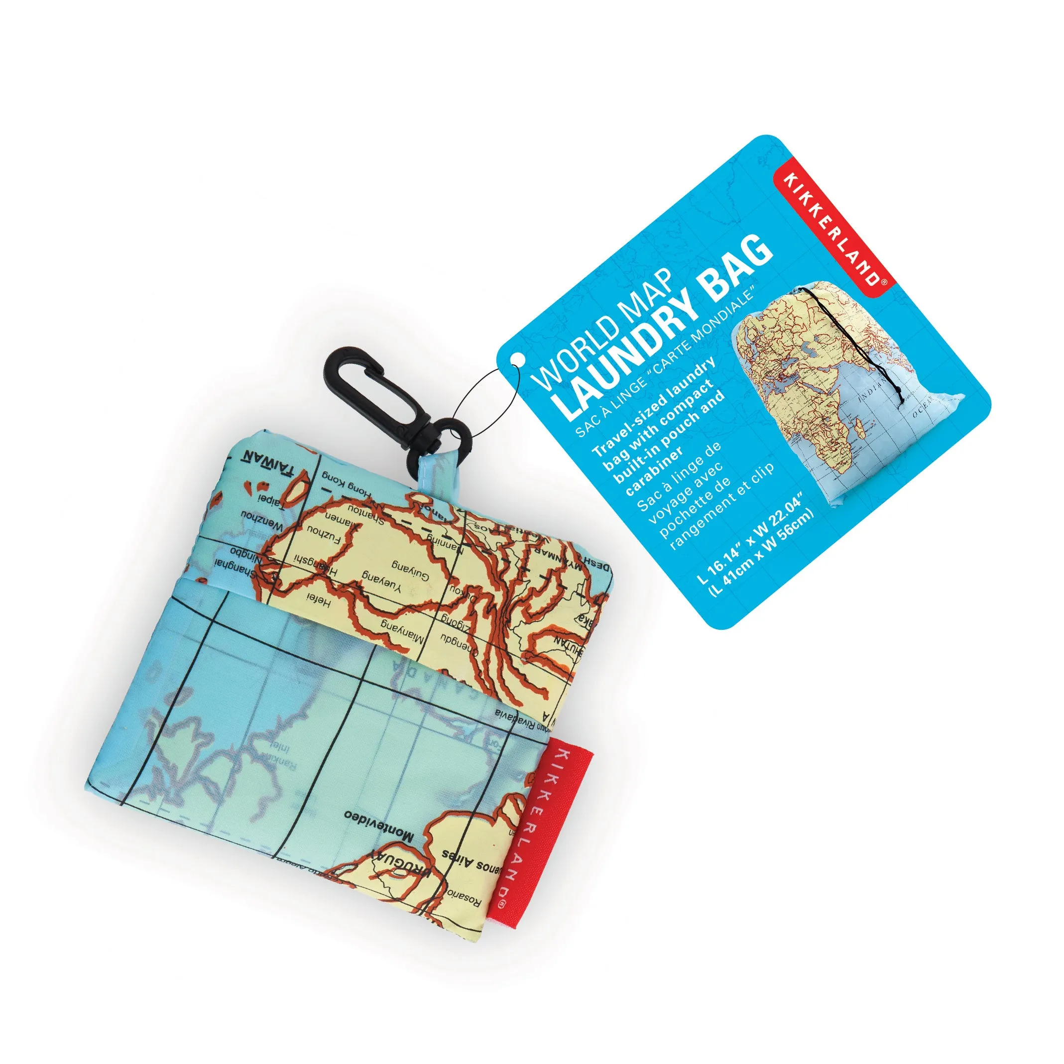 World traveller map laundry bag