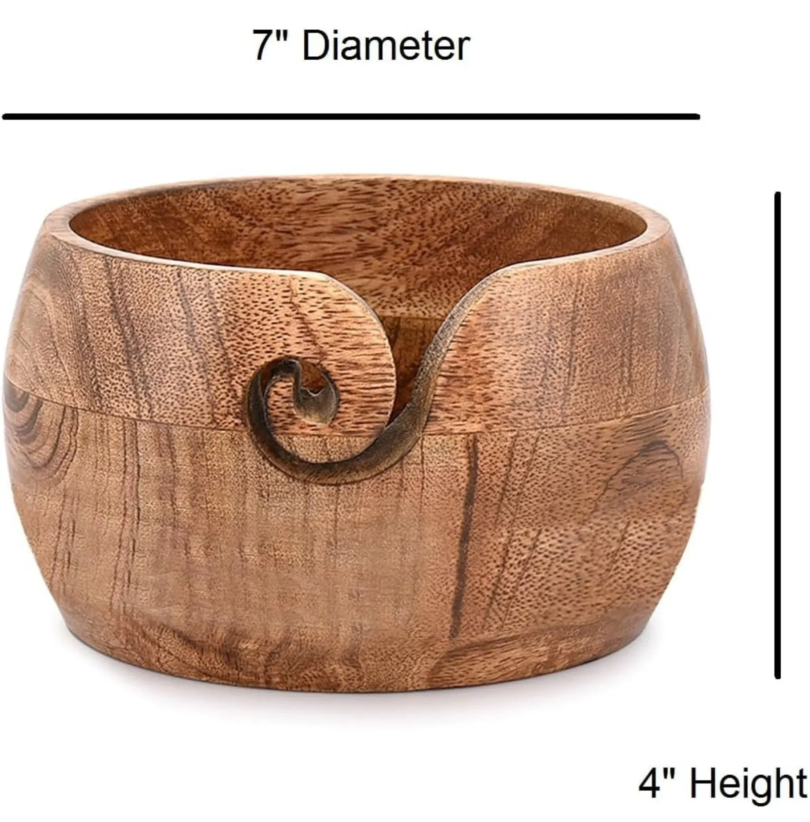 Yarn Bowl - NIRMAN Wooden (7" x 7" x 4'')